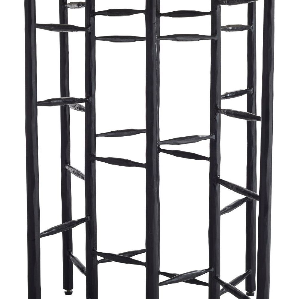 Enito 48 inch Smoke Oak Wood and Blackened Iron Entry Table