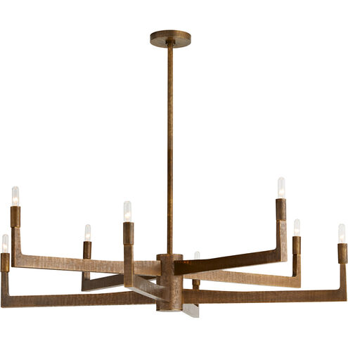 Griff 8 Light 39 inch Antique Brass and English Bronze Chandelier Ceiling Light