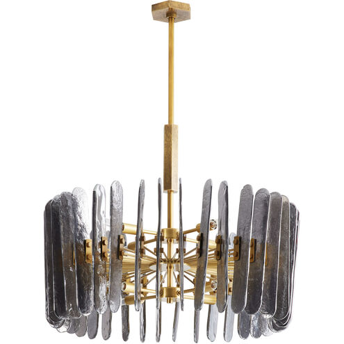 Klaus 8 Light 26 inch Smoke and Antique Brass Chandelier Ceiling Light
