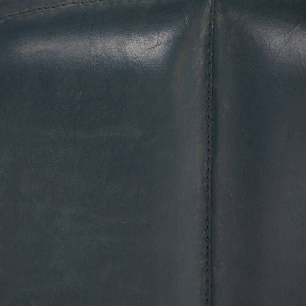 Hastings Distressed Storm Leather Bench