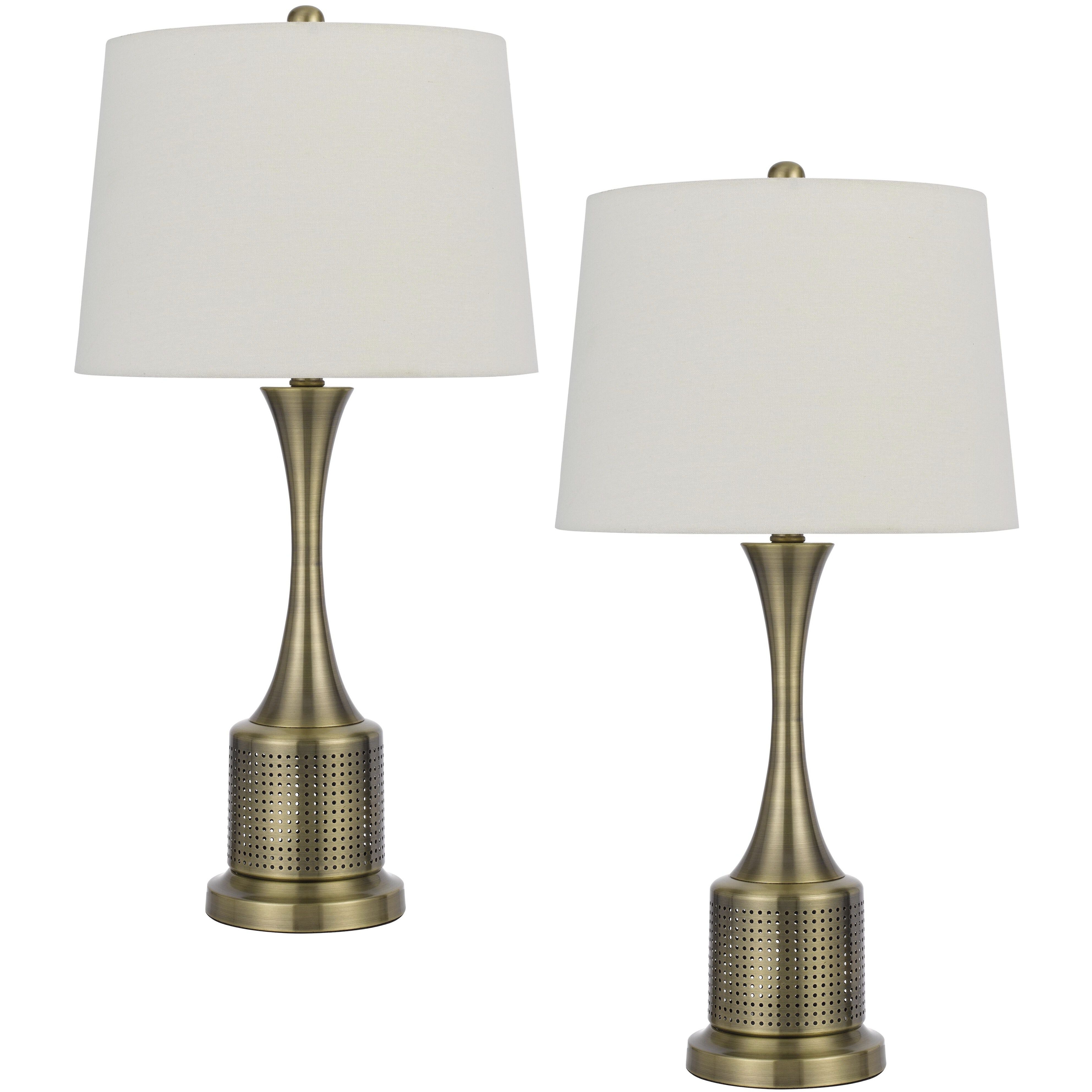Toccoa 27.5 inch 100.00 watt Antique Brass Table Lamp Set Portable Light, Pair