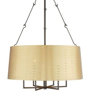 Felipe 6 Light 28 inch Antique Brass and English Bronze Chandelier Ceiling Light