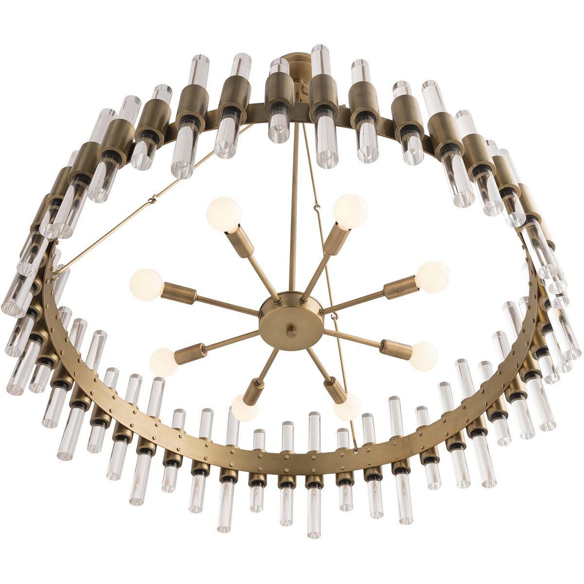 Haskell 8 Light 34 inch Antique Brass Chandelier Ceiling Light