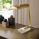Genevieve 20.5 inch 10.00 watt Antique Brass and White Desk Lamp Portable Light