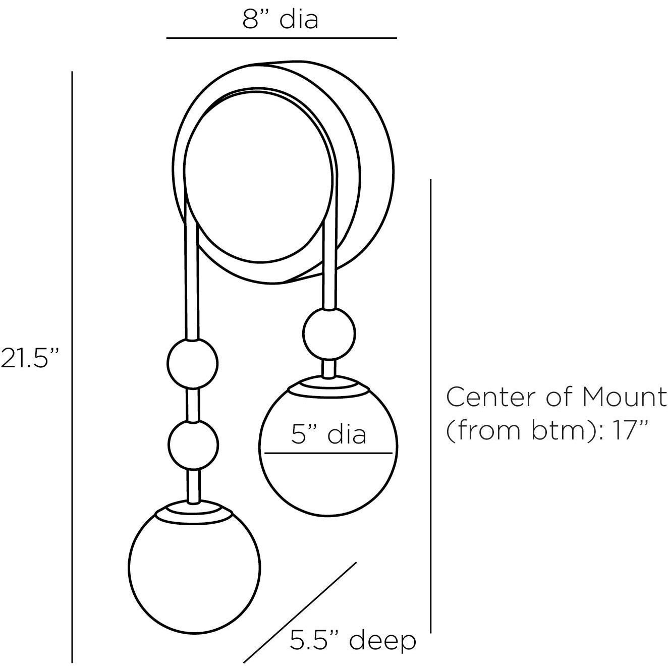 Beverly 2 Light 10.5 inch Antique Brass Sconce Wall Light, Left