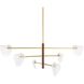 Hockless 6 Light 52 inch Antique Brass and Walnut Chandelier Ceiling Light