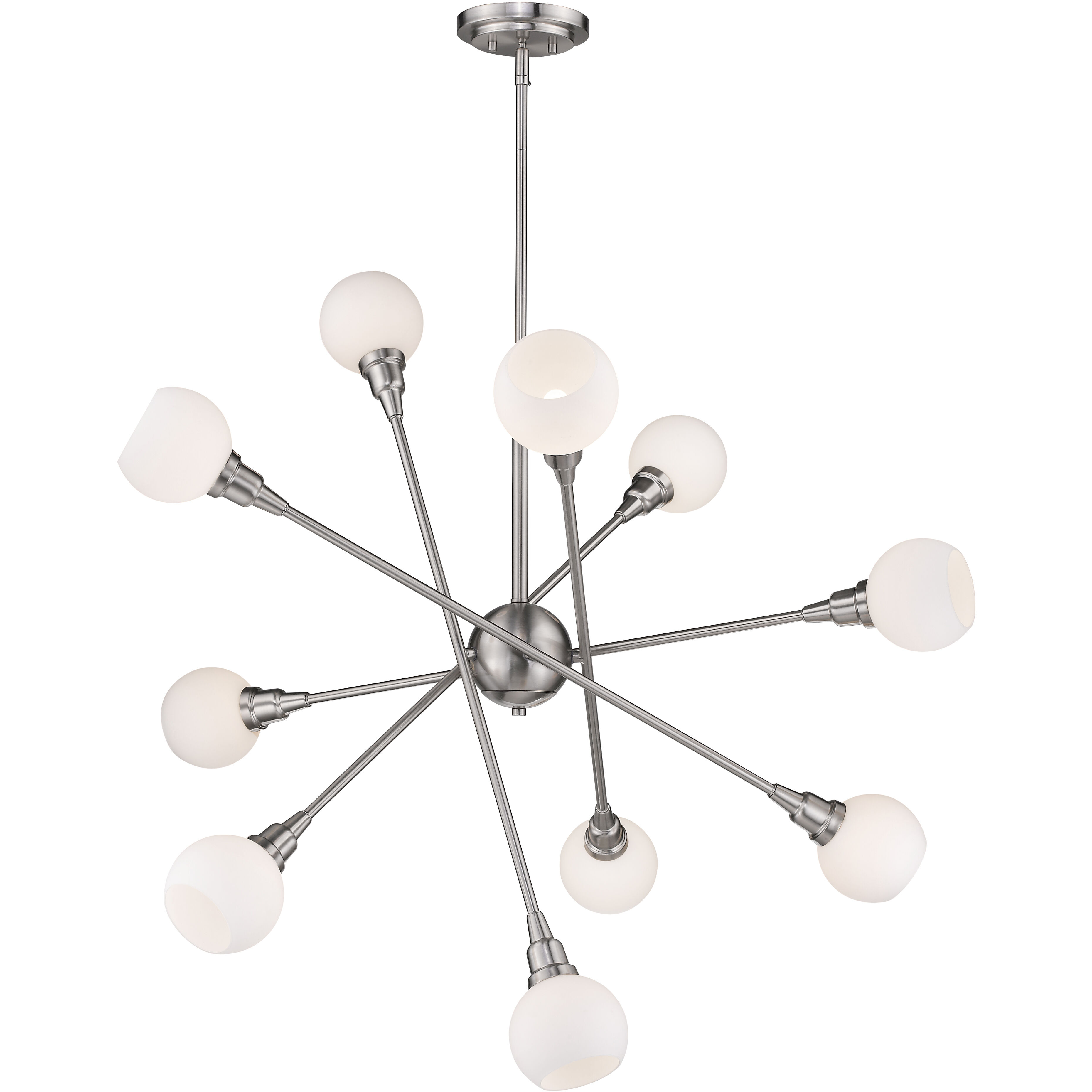 Tian 10 Light 39.25 inch Brushed Nickel Chandelier Ceiling Light in G9