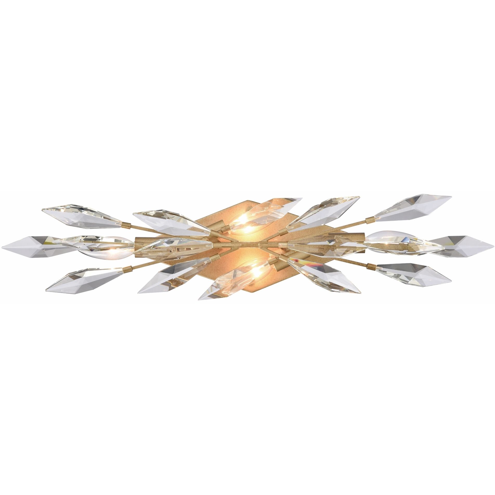 Crystal Fusion 4 Light 25.5 inch Peruvian Gold Bath Vanity Wall Light