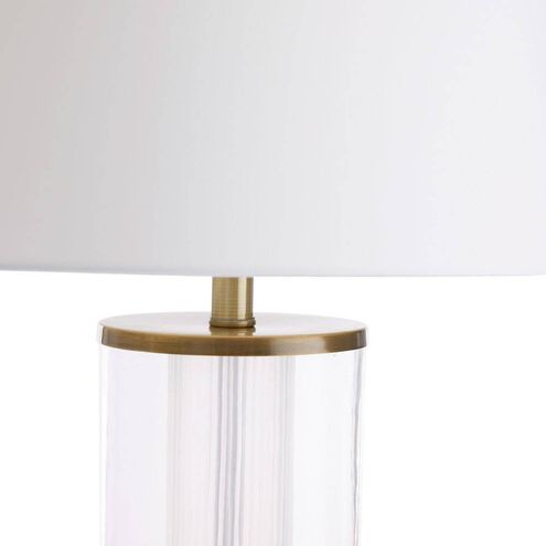 Gianna 30 inch 150.00 watt Clear Etched Glass and Vintage Brass Lamp Portable Light