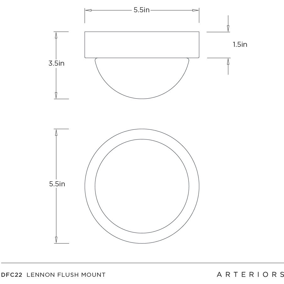 Lennon 1 Light 5.5 inch English Bronze Flush Mount Ceiling Light