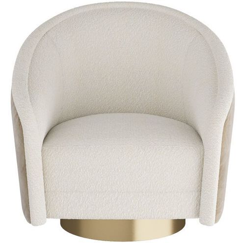Aljona 32 inch Cream Swivel Chair