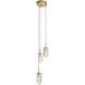 Javier 3 Light 10.5 inch Antique Brass Multi-Port Chandelier Ceiling Light