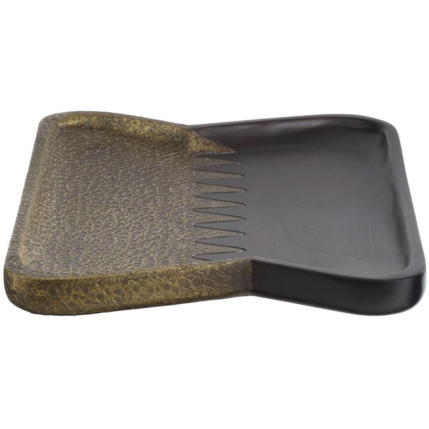 Kolby Antique Brass and Umber Tray