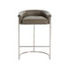 Calvin 35 inch Dove Gray Leather/Polished Nickel Bar Stool