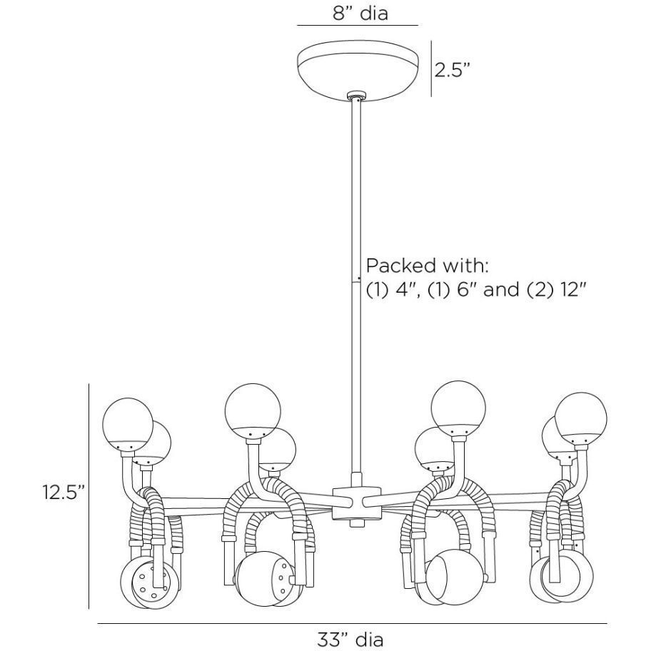 Hollins 8 Light 33 inch English Bronze and Anchor Grey Chandelier Ceiling Light