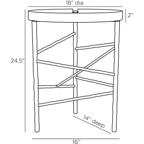 Atlas 24.5 X 18 inch White End Table
