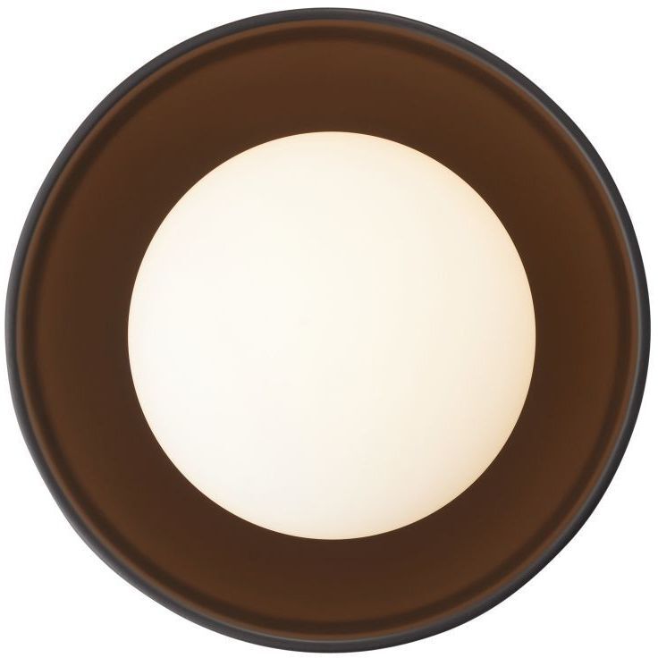 Glaze 1 Light 12 inch Antique Brass and Matte Black Ceramic Flush Mount Ceiling Light, Small