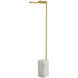 Lawden 58 inch 12.00 watt Antique Brass and White Marrble Floor Lamp Portable Light