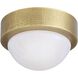 Lennon 1 Light 5.5 inch Antique Brass Flush Mount Ceiling Light