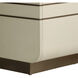 Montevito 84.5 inch Ivory and Antique Brass with Satin Walnut Credenza