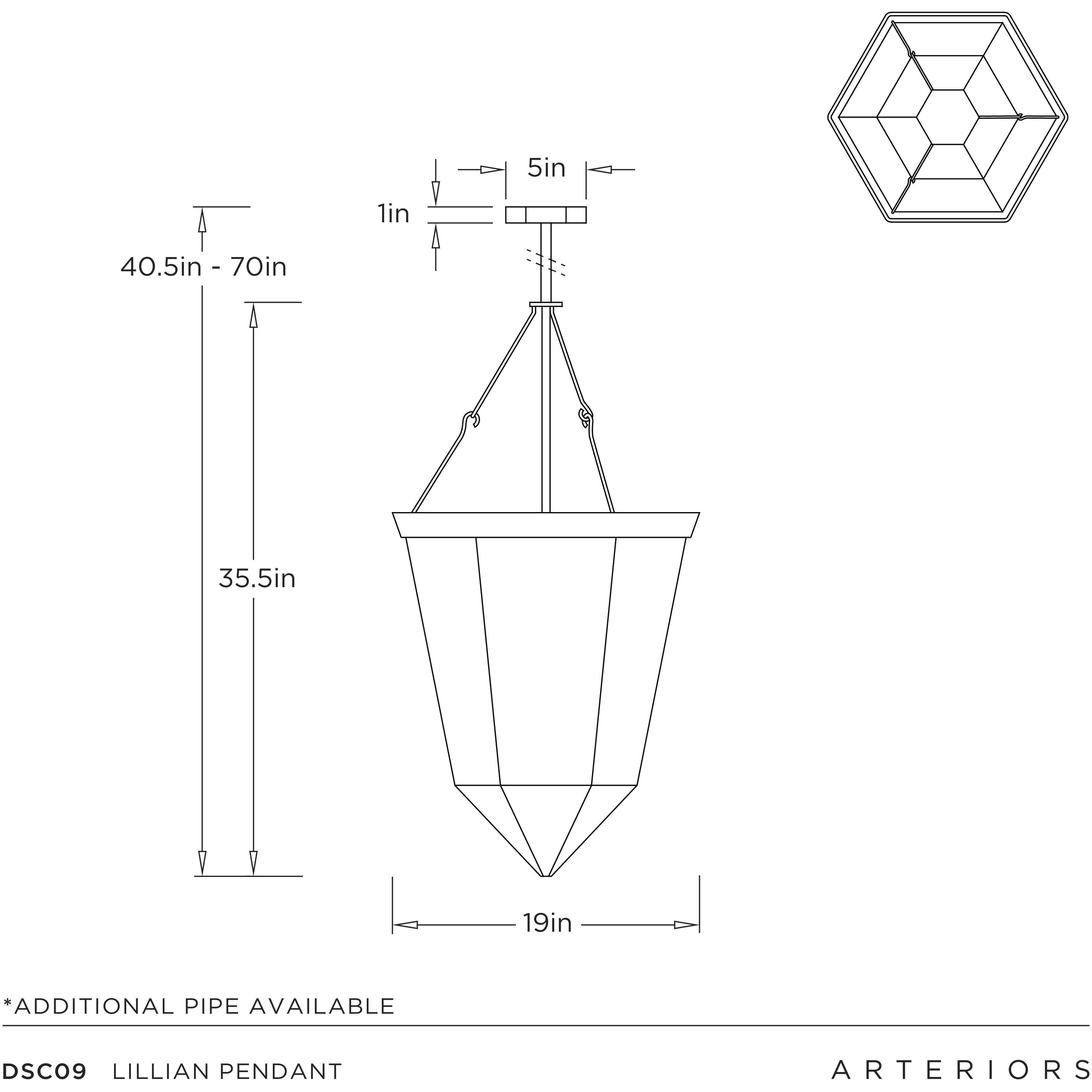Lillian 1 Light 19 inch English Bronze Pendant Ceiling Light