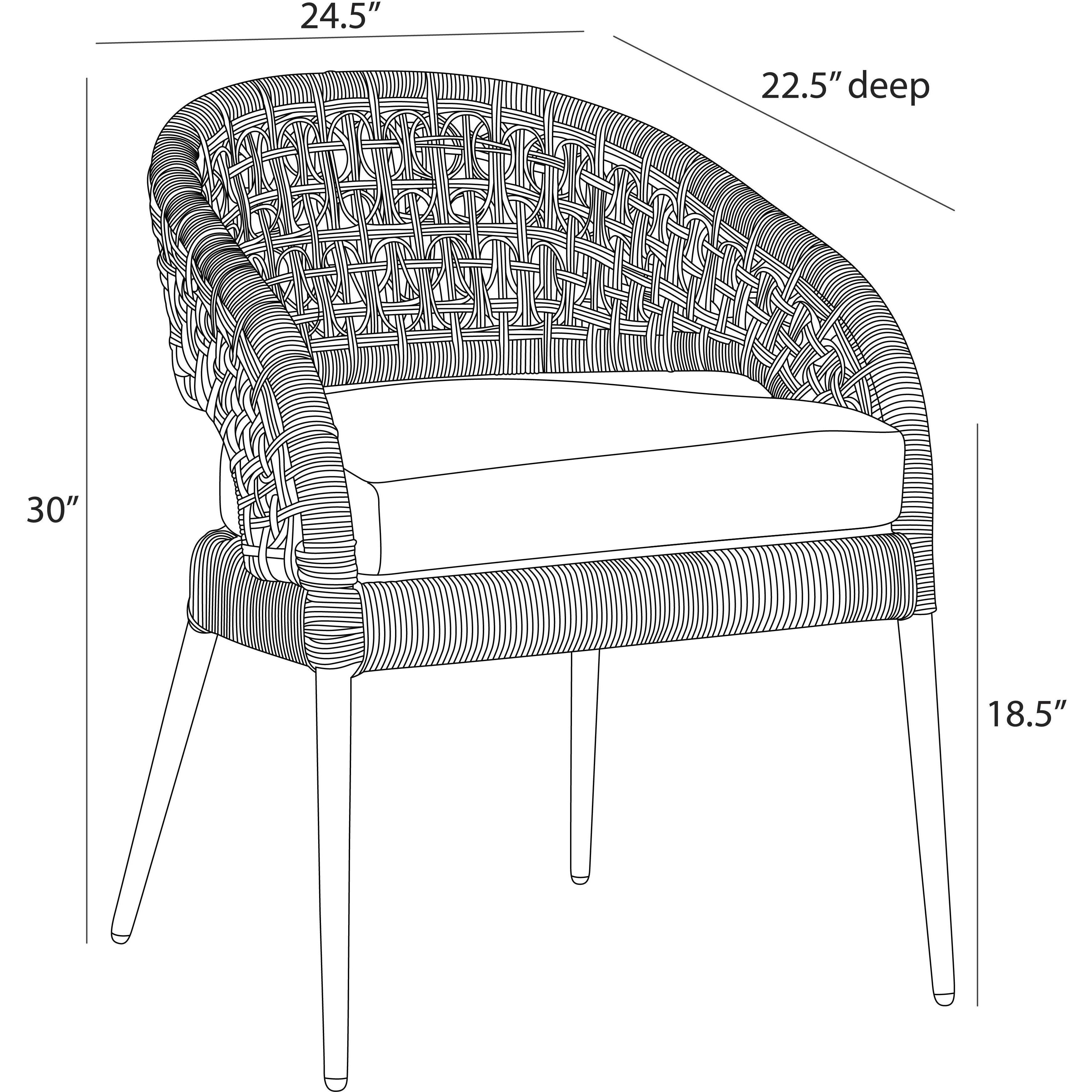 Juri Porpoise and Charcoal Brown with Dark Gray Outdoor Dining Chair