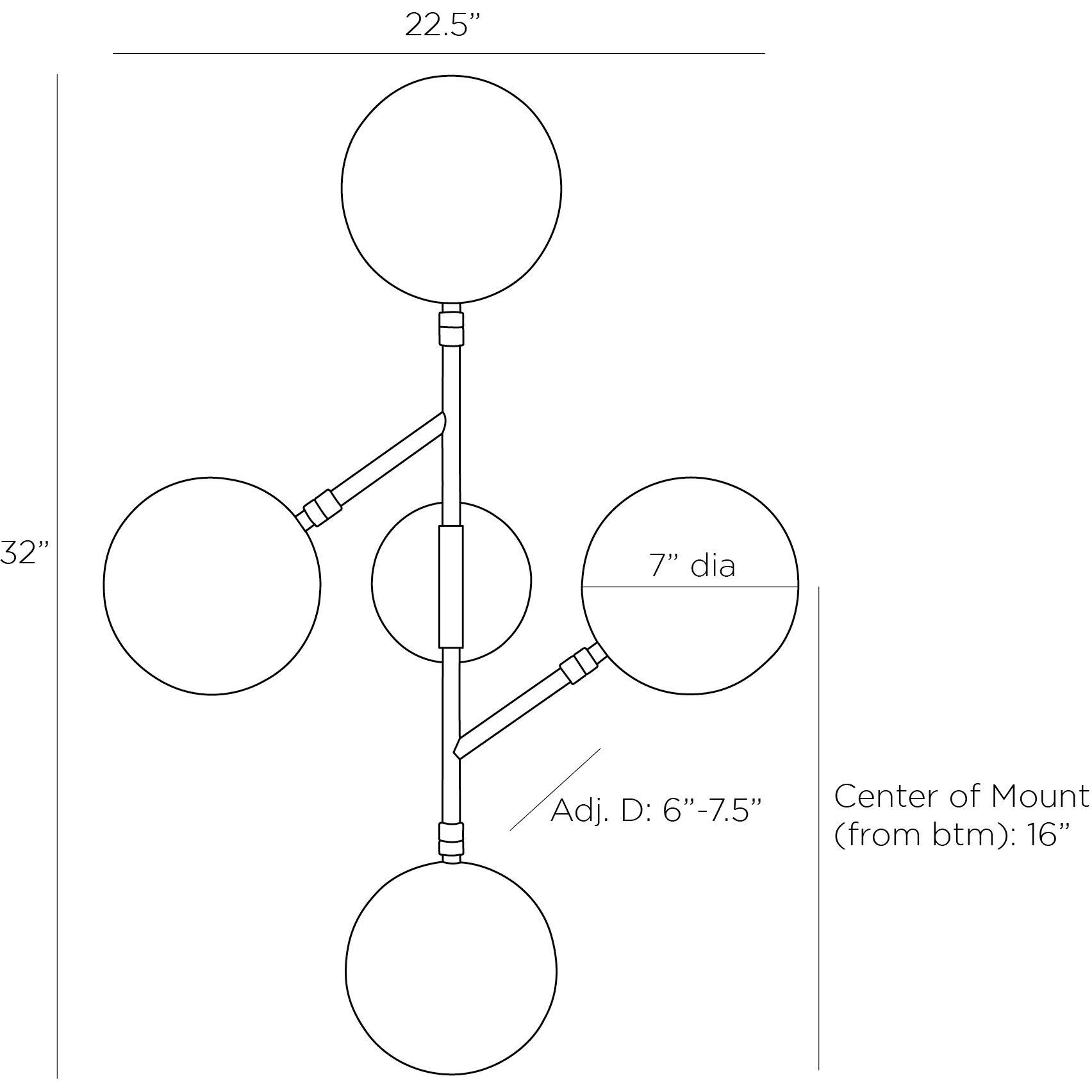 Meridian 4 Light 22.5 inch Clear Seedy Sconce Wall Light