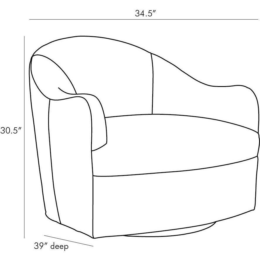 Delfino 30.5 inch Anchor Grey Swivel Chair