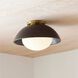 Glaze 1 Light 12 inch Antique Brass and Matte Black Ceramic Flush Mount Ceiling Light, Small
