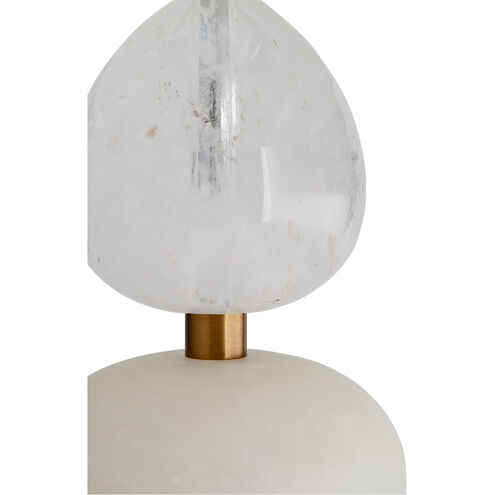 Aubrey 27 inch 150.00 watt Snow Marble and Opal Swirl with Antique Brass Table Lamp Portable Light