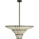 Lulu 4 Light 29 inch Bronze and Organic Frosted Chandelier Ceiling Light