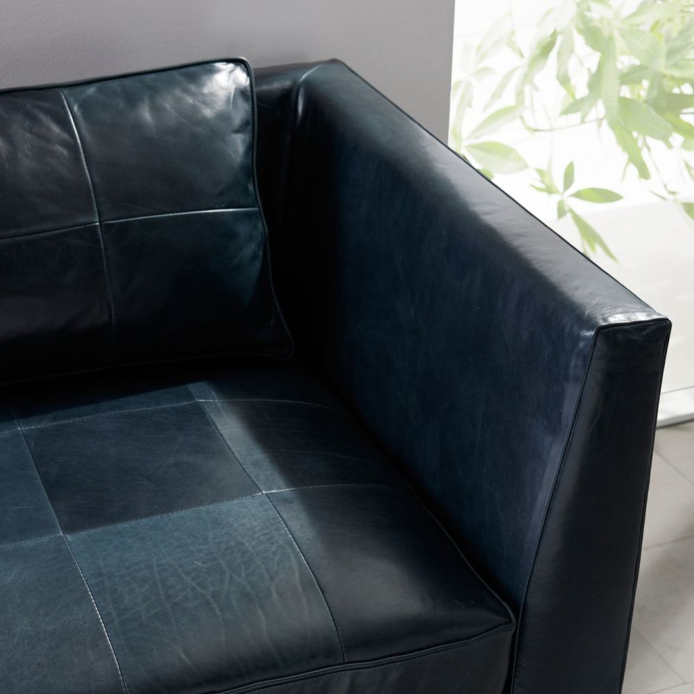 Edmond Ink Leather Chaise