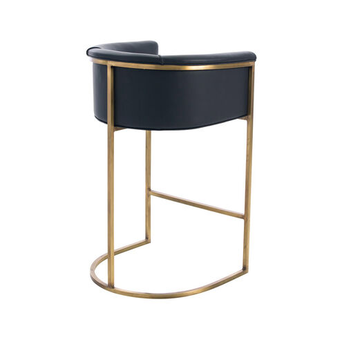 Calvin 39 inch Black and Antique Brass Bar Stool
