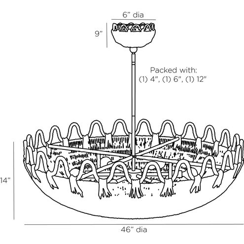 Mar 6 Light 46 inch Natural Chandelier Ceiling Light