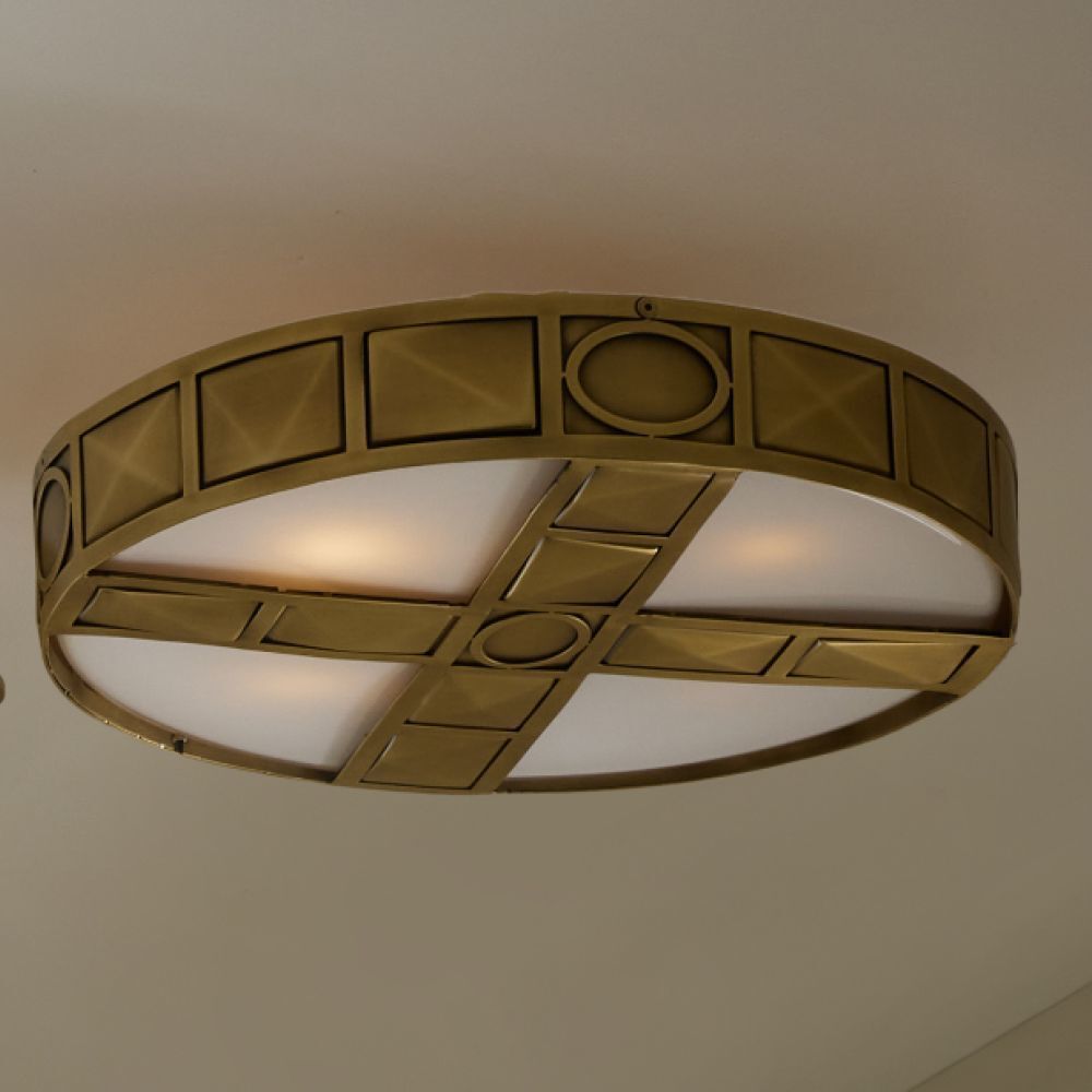 Empire Antique Brass Flush Mount Ceiling Light