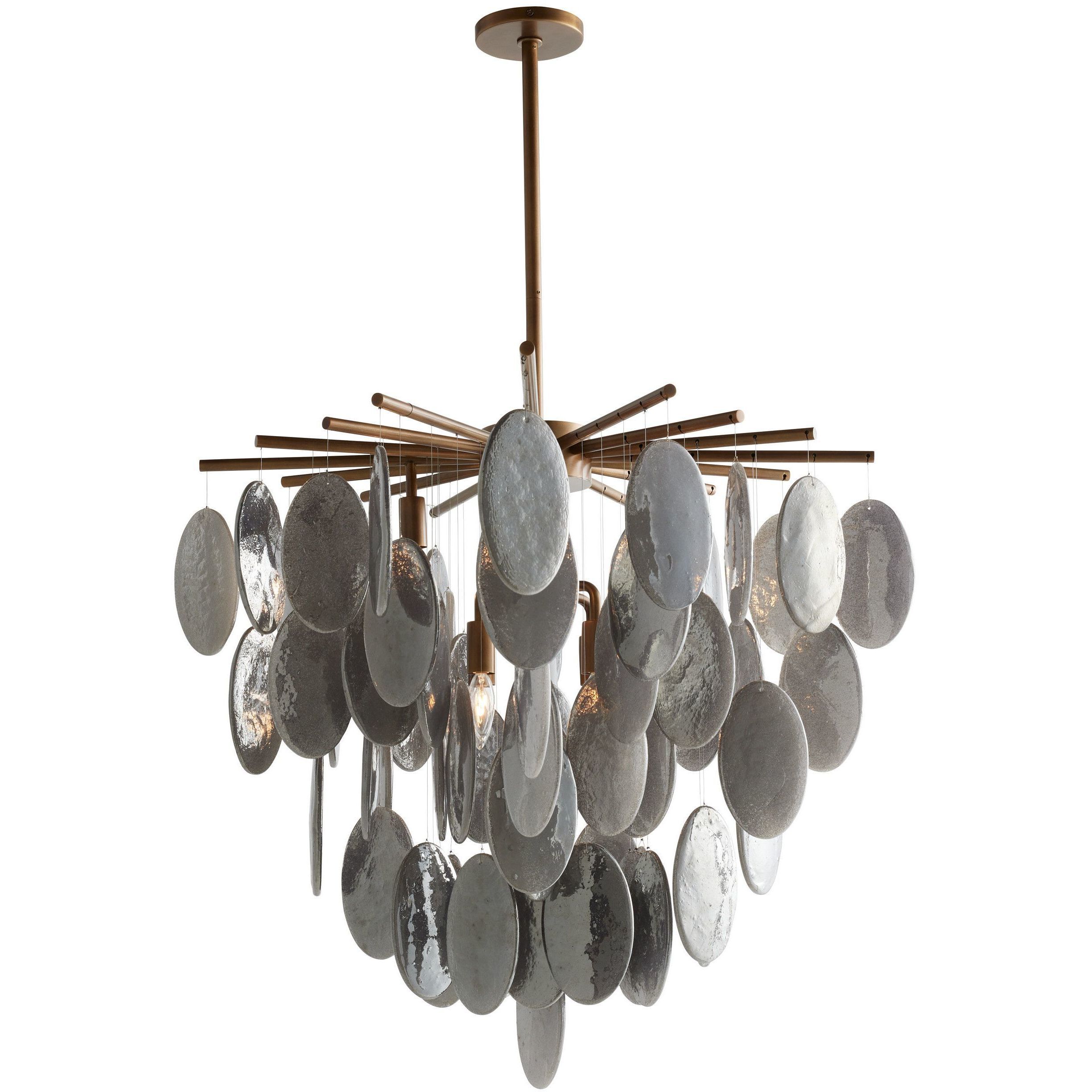 Tiffany 8 Light 42 inch Antique Brass Chandelier Ceiling Light