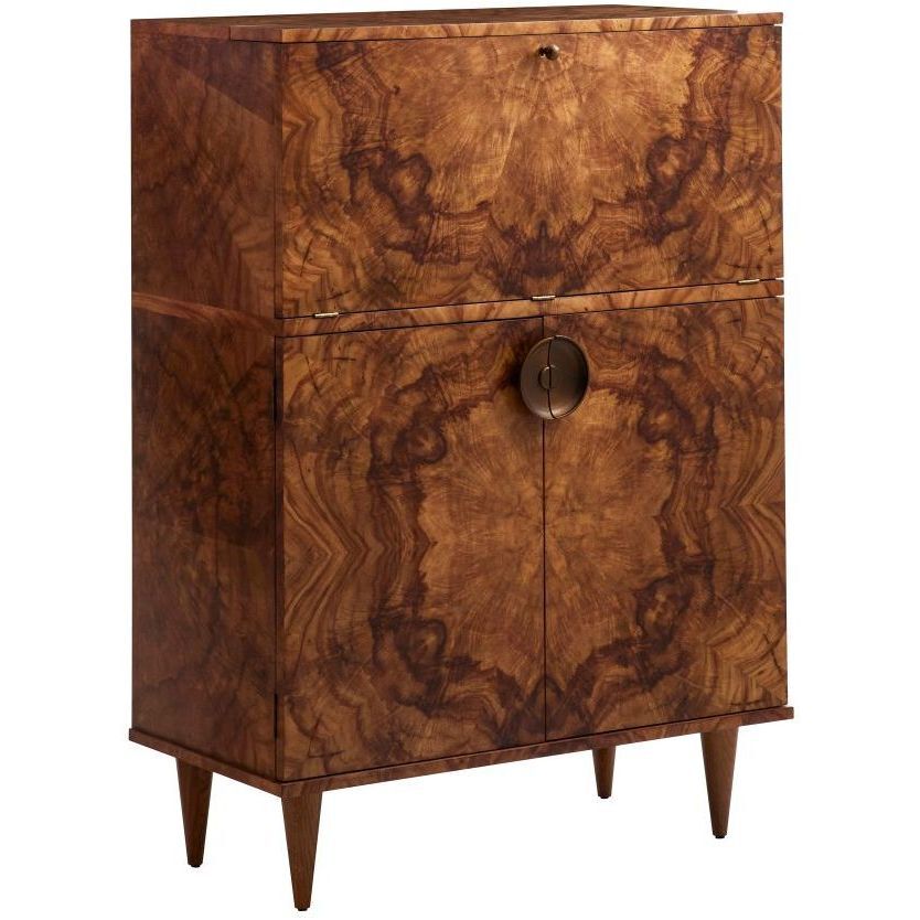Manhattan 37 inch Toffee Burl Cocktail Cabinet