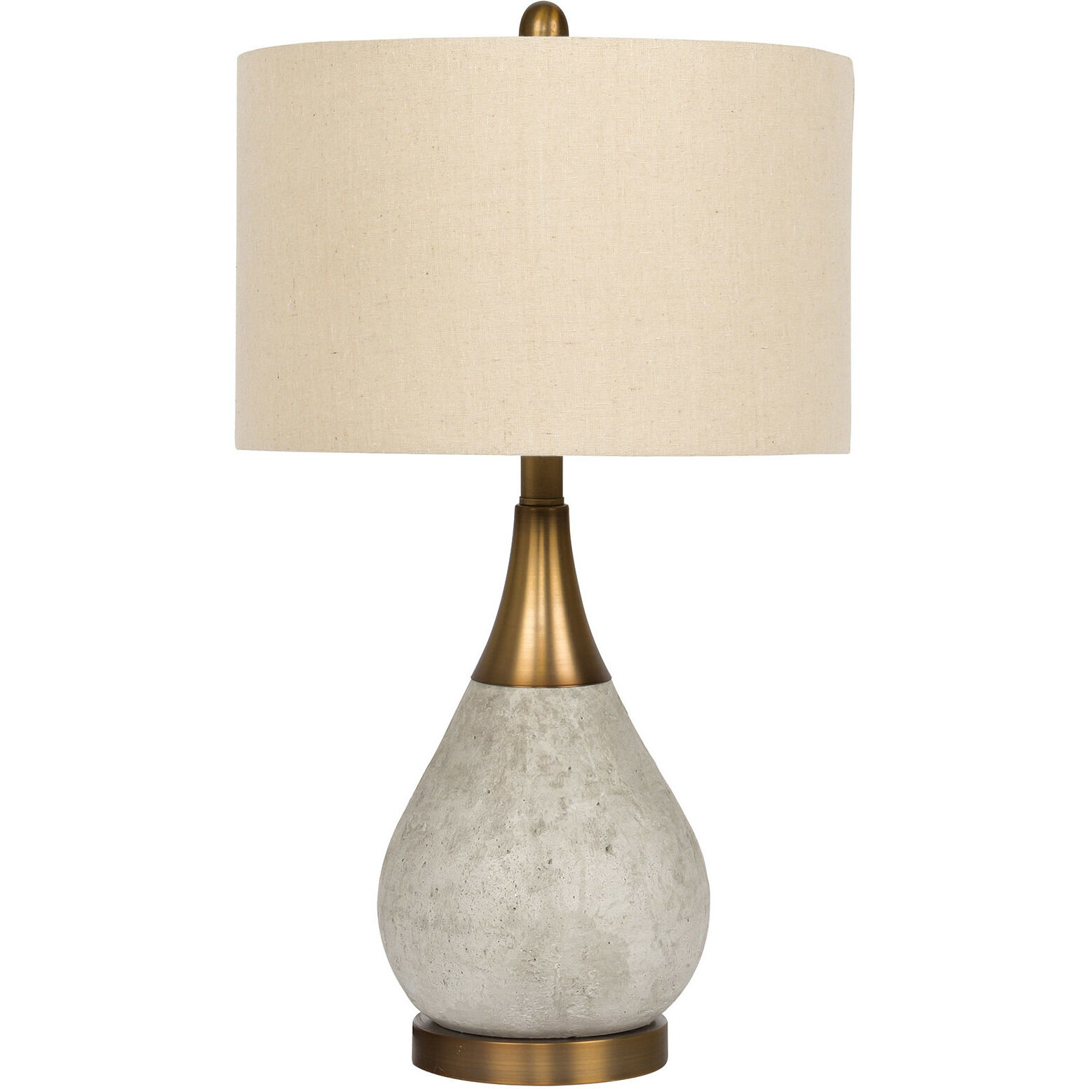 Bejamin 25.75 inch 100 watt Natural Concrete and Antique Brass Table Lamp Portable Light