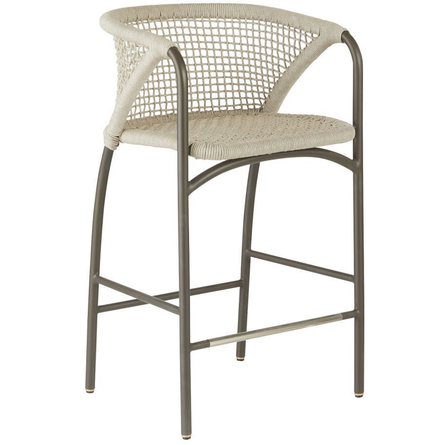 Enzo 36.5 inch Buff and Blackened Bronze Outdoor Counter Stool