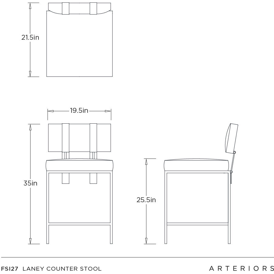 Laney 35 inch Taupe and Antique Brass Counter Stool