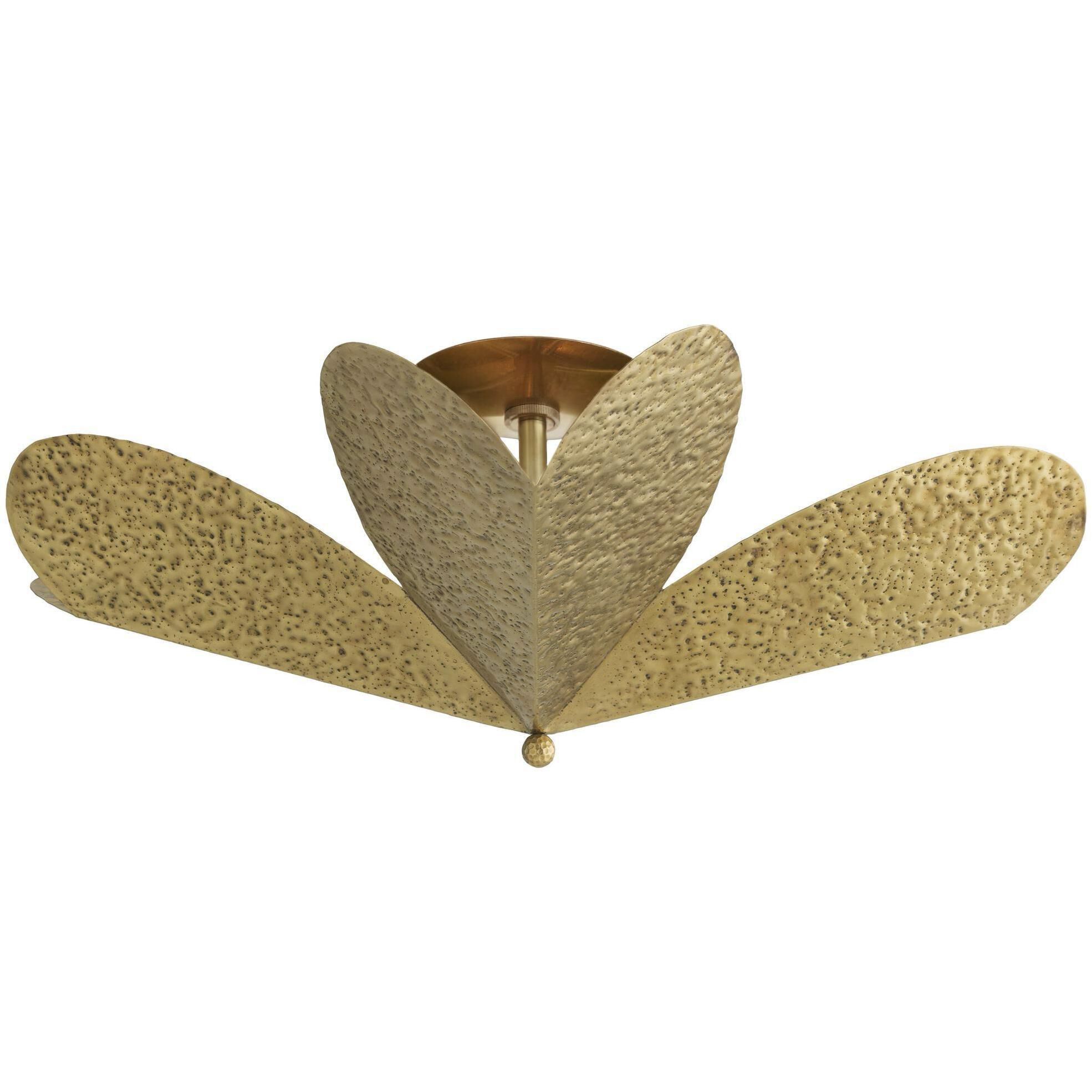 Lucinda 4 Light 31 inch Antique Brass Semi Flush Mount Ceiling Light