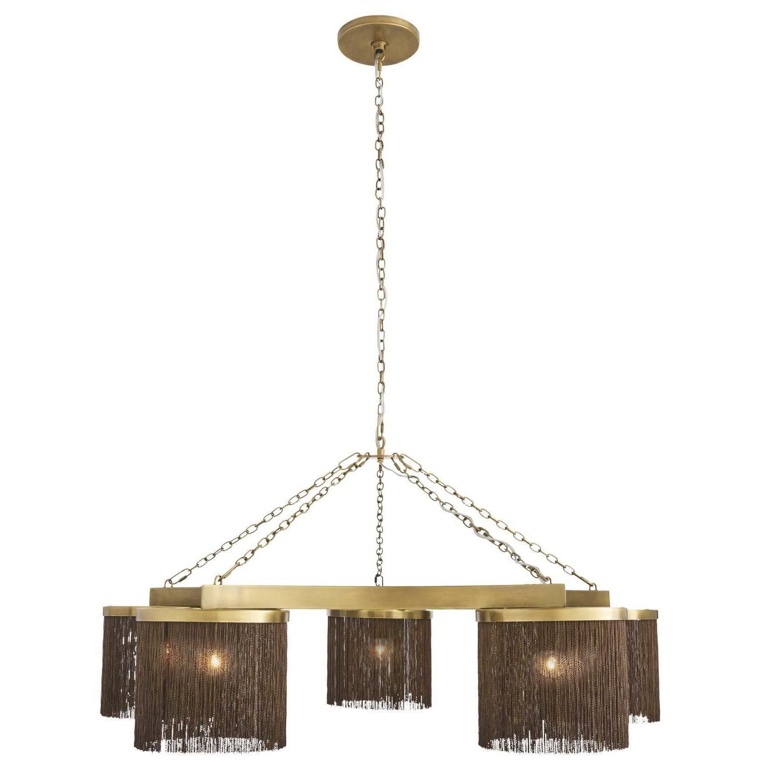 Langston 5 Light 46 inch Antique Brass Chandelier Ceiling Light