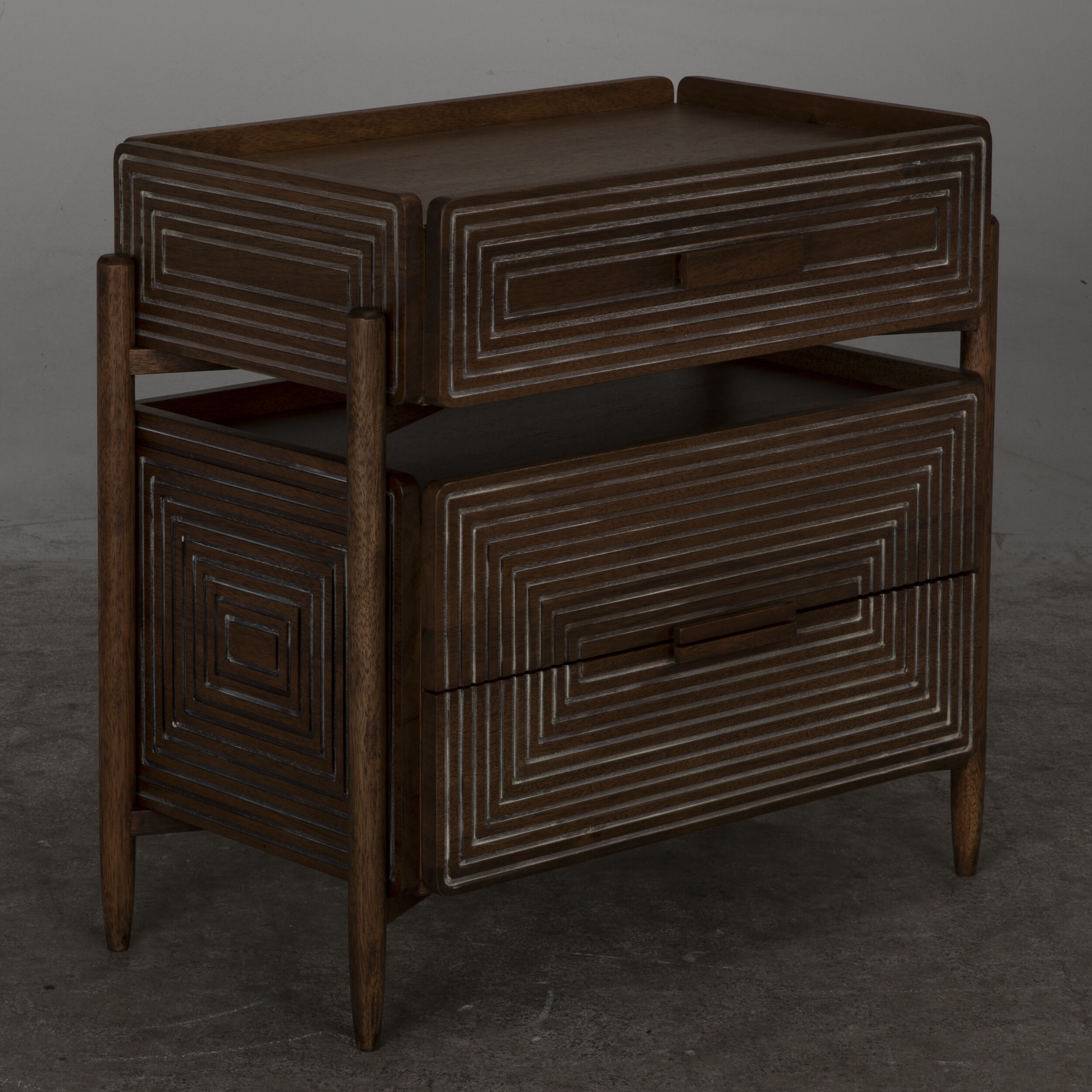 Savino 31 X 30 inch Dark Walnut Side Table