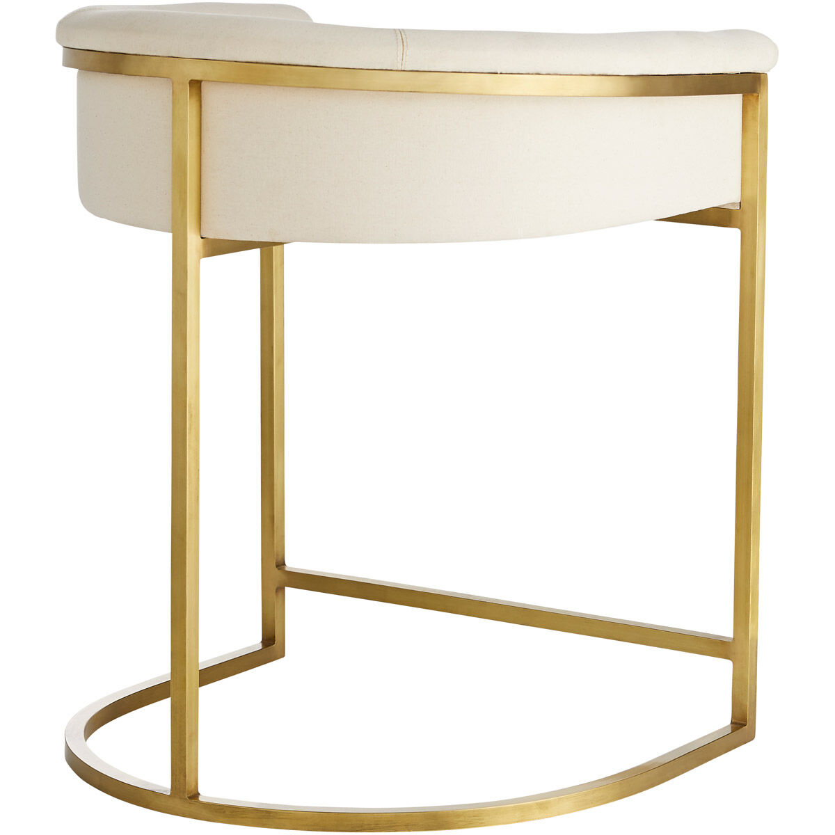 Calvin 33 inch White/Antique Brass Counter Stool