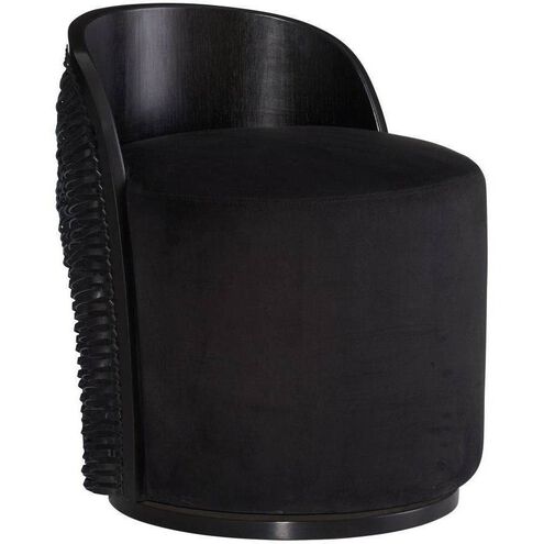 Gretel Black Suede and Black Leather with Ebony Chair