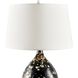Flynn 28 inch 150 watt Black/Silver Marbled Reactive and Polished Nickel Table Lamp Portable Light