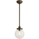 Reeves 1 Light 8 inch Aged Brass Outdoor Pendant, Small