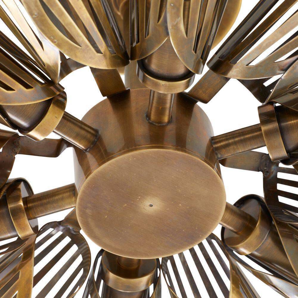 Francesca 12 Light 20 inch Vintage Brass Flush Mount Ceiling Light