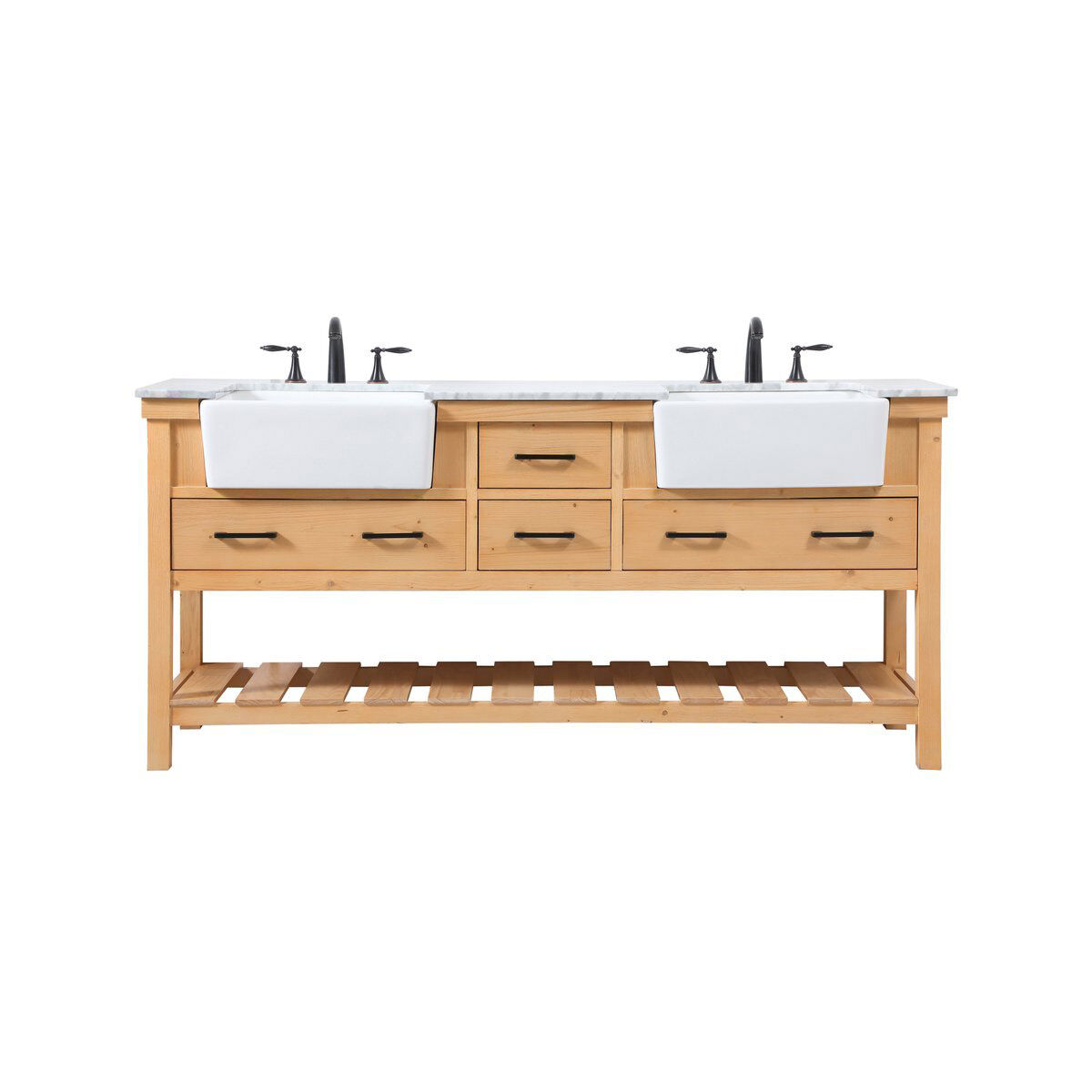 Clement 72 X 22 X 34 inch Natural Wood Bathroom Vanity Cabinet