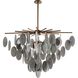 Tiffany 8 Light 42 inch Antique Brass Chandelier Ceiling Light